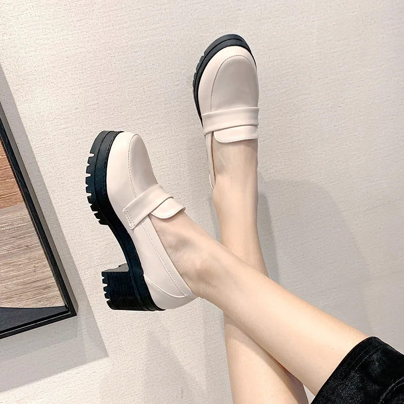 HUAXI מוקסינים נעלי משאבות לוליטה נעליים על עקבים תלמיד תיכון היפני נשית נעלי פלטפורמה JK המדים נשים Tacones