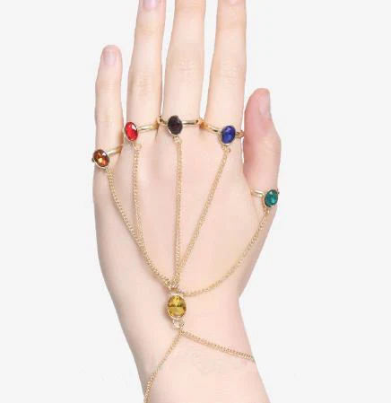 כוח אינסופי כפפות הכפפה צמידים צמידי פנינה אבן Pulsera עבור נשים בנות תכשיטים מתנה האצבע שרשרת
