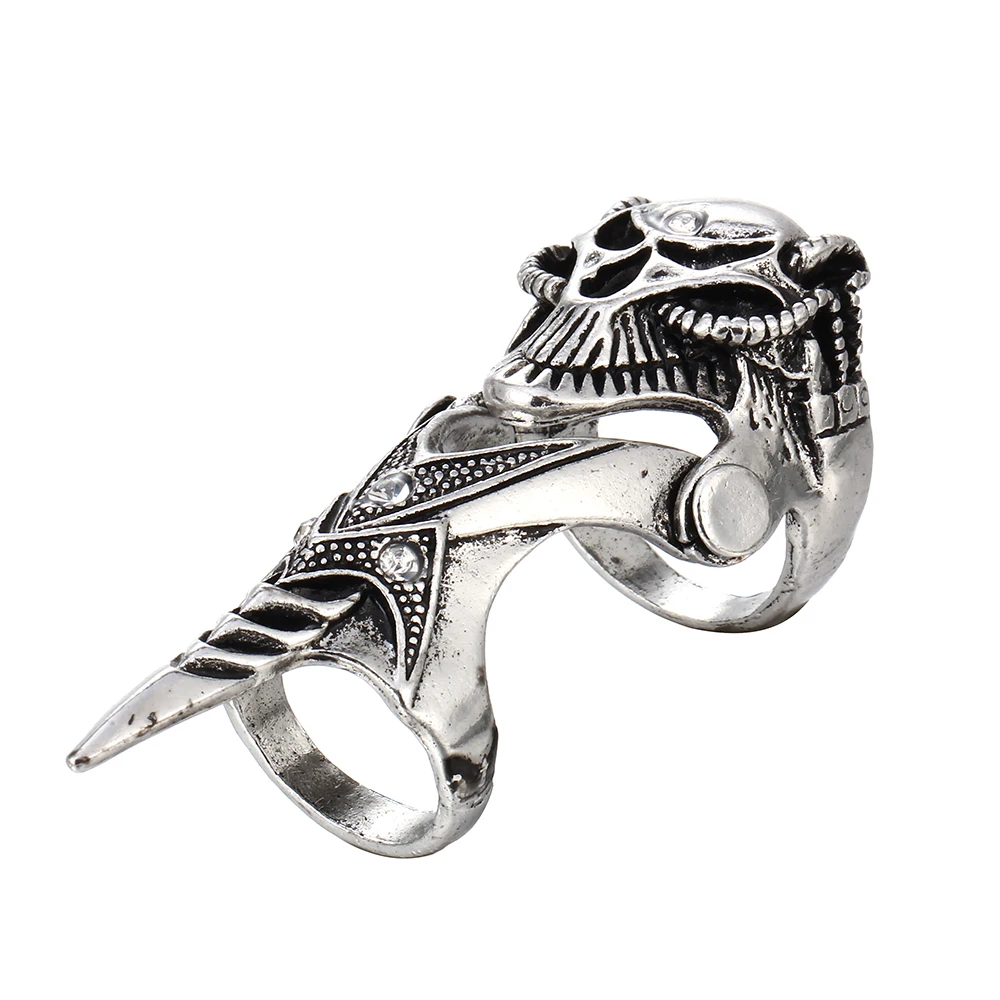 בציר פאנק הגותי טבעות מתכת שתלטנית רוח גדולה טבעת הדרקון שד טבעת גולגולת גברים תכשיטים אביזרים למסיבת ליל כל הקדושים מתנה
